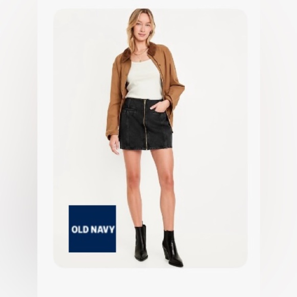 Old Navy Black Denim Mini Skirt